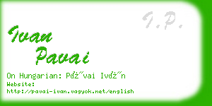 ivan pavai business card